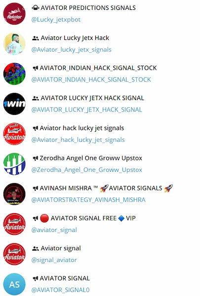Aviator signal telegram channels